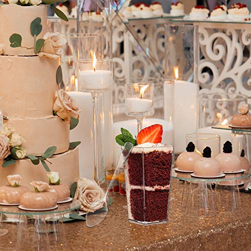 Oasis Creations Tall Square Dessert Cup 3 Ounce - Durable Crysta...