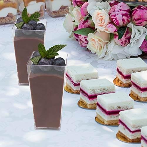 Oasis Creations Tall Square Dessert Cup 3 Ounce - Durable Crysta...