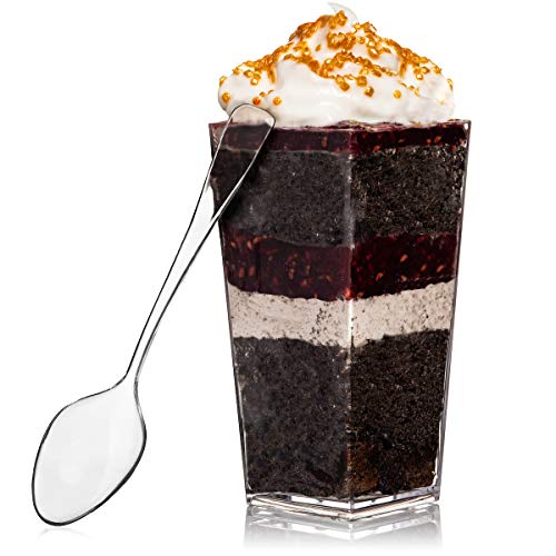 Oasis Creations Tall Square Dessert Cup 3 Ounce - Durable Crysta...