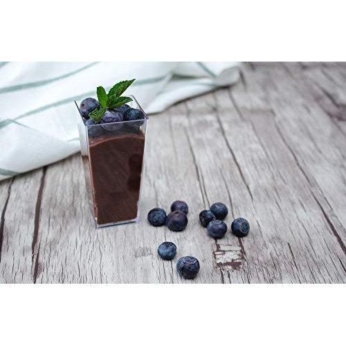 Oasis Creations Tall Square Dessert Cup 3 Ounce - Durable Crysta...