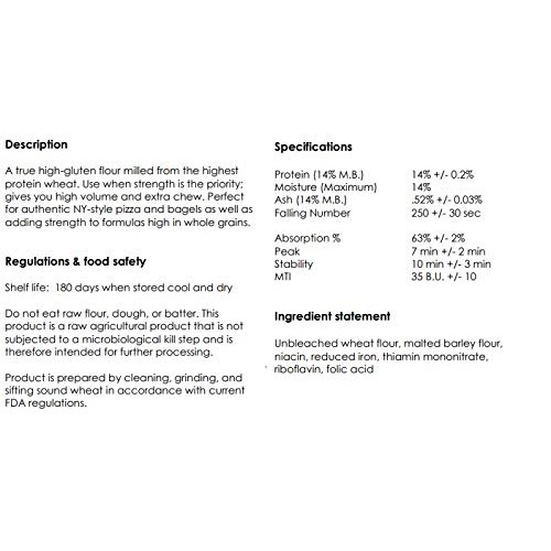 American Artisan Wheat Unbleached Hi-Gluten Flour, For Extra-Che