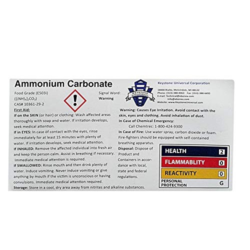 Bakers Ammonium, 5 Pound Resealable Bag