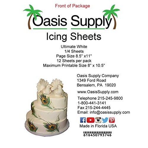 Oasis Supply Edible, Ultra Flexible Icing Sheets, White, Allergy