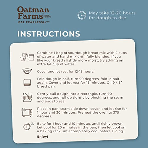 Organic Sourdough Bread Mix - Whole Wheat Bread Mix By Oatman Fa