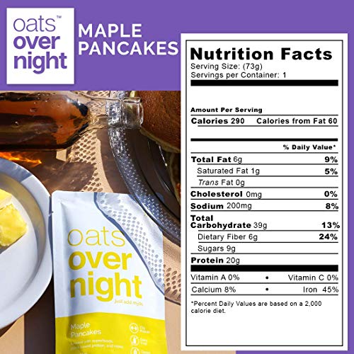 Oats Overnight - Maple Pancakes 8 Pack Dairy Free, High Protei