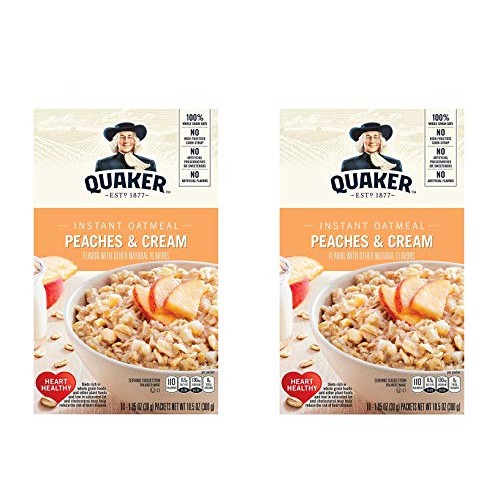 Quaker Instant Oatmeal, Peaches &Amp; Cream, Breakfast Cereal, 10 Pa