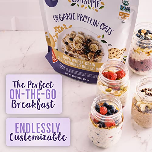 Oatsome Protein Organic Rolled Oats, 3lb Bag