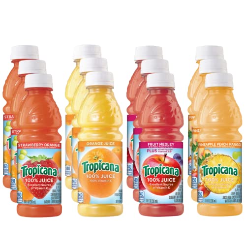 Tropicana Fruit Juice Variety Pack - Strawberry Orange, Orange F...