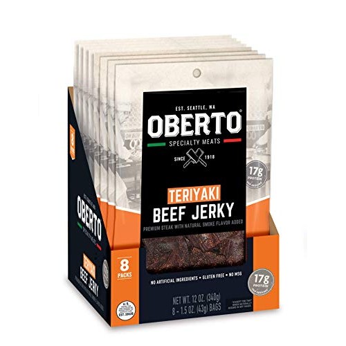 Oberto Specialty Meats Teriyaki Beef Jerky, 1.5 Ounce Pack Of 8