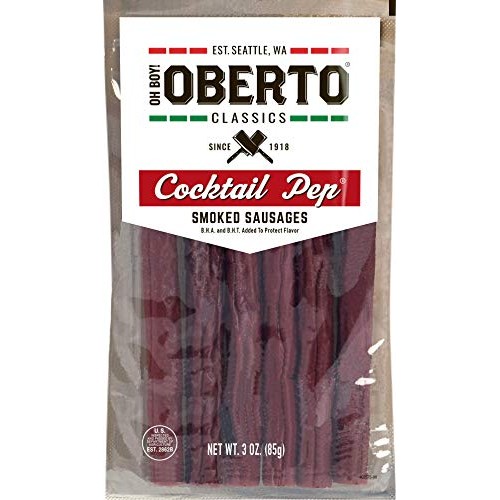 Oh Boy! Oberto Classics Cocktail Pep Smoked Sausages, 3 Ounce P...
