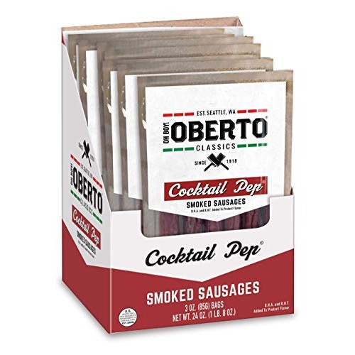 Oh Boy! Oberto Classics Cocktail Pep Smoked Sausages, 3 Ounce P...