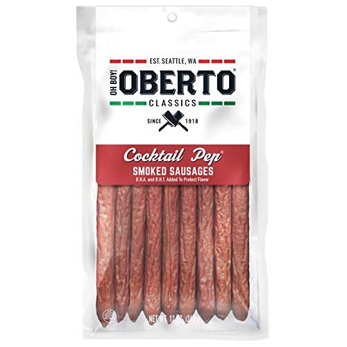 Oh Boy! Oberto Classics Cocktail Pep Smoked Sausages, 12 Ounce