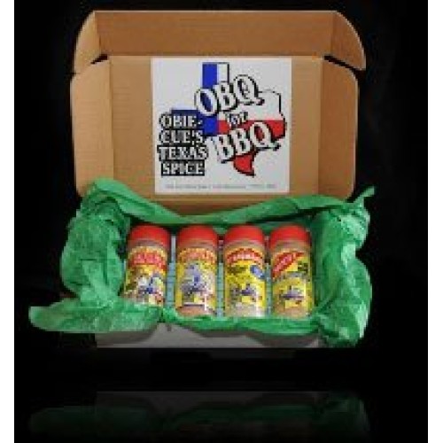 Obie-Cues Texas Gift Box, 4 Bottles - Backyard Hero Steakmaker