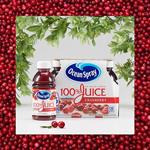 Ocean Spray 100% Juice, Cranberry, 10 Ounce Bottle Pack Of 6