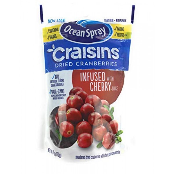 Ocean Spray Cherry Craisins 6 oz 4 Pack