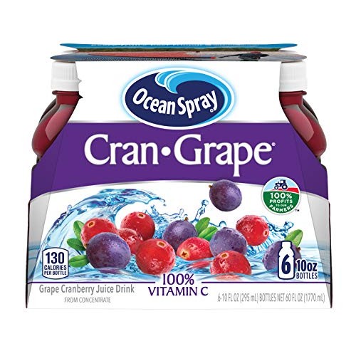 Ocean Spray Cran-Grape Juice Drink, 10 Ounce Bottle Pack of 6