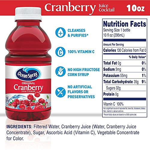 Ocean Spray Cranberry Juice Cocktail, 10 Ounce Bottle Pack Of 6