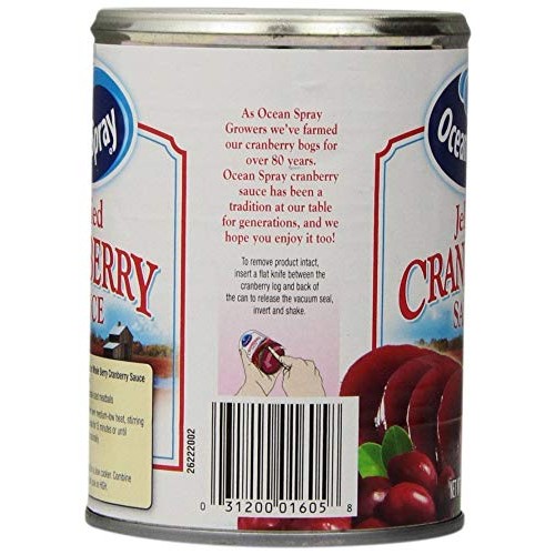 Ocean Spray, Jellied Cranberry Sauce, 14Oz Can Pack Of 6