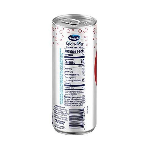 Ocean Spray Sparkling Cranberry Cocktail, 11.5 Oz Can, Case of 6...