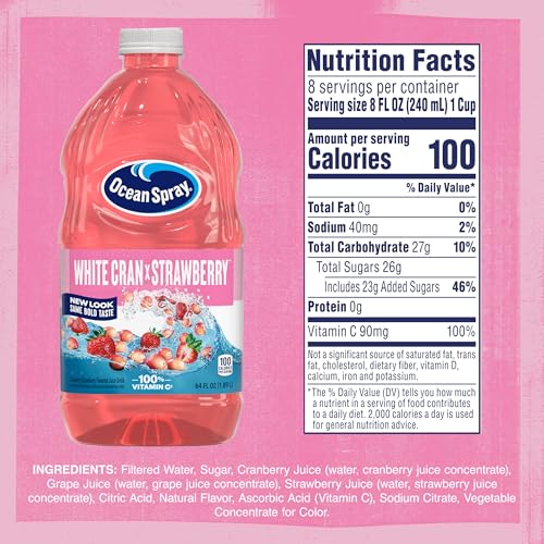 Ocean Spray® White Cran-Strawberry Juice Drink, 64 Fl Oz Bottle ...