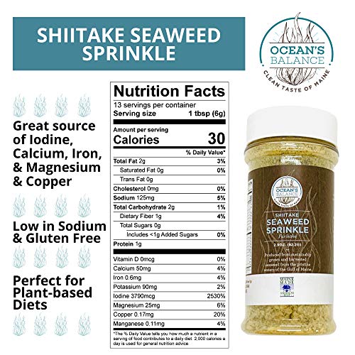 Ocean Balance Shiitake Seaweed Seasoning w/Earthy, Meaty Mushroo...