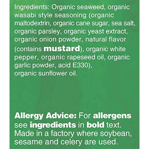 Oceans Halo Seaweed Snacks Wasabi 1 Case Of 12 Unit Trays