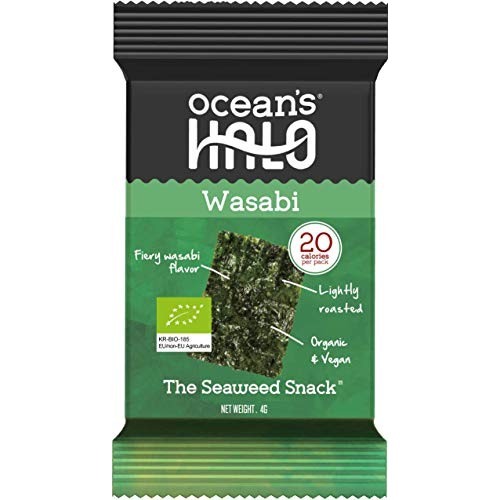 Oceans Halo Seaweed Snacks Wasabi 1 Case Of 12 Unit Trays