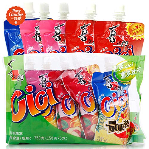 喜之郎cici果汁吸吸果冻750G/150G5袋 果冻果粒休闲零食大礼包