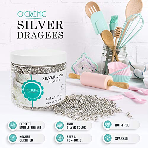 Ocreme Silver Dragees Cake Decorating Supplies For Bakers: Cook