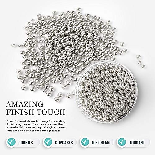 Ocreme Silver Dragees Cake Decorating Supplies For Bakers: Cook