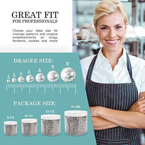 Ocreme Silver Dragees Cake Decorating Supplies For Bakers: Cook