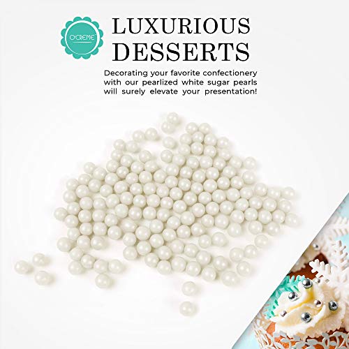 Ocreme White Edible Sugar Pearls Cake Decorating Supplies For B