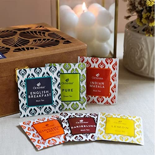Octavius Assortment Of Fine Black &Amp; Green Teas In Handcrafted Ca