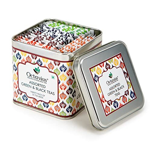 Octavius Black &Amp; Green Tea Sampler, 6 Teas - Assorted Black &Amp; Gr