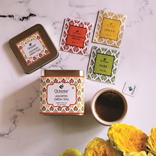 Octavius Green Tea Sampler, 3 Teas - Tea Variety Pack | Assorted