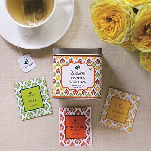 Octavius Green Tea Sampler, 3 Teas - Tea Variety Pack | Assorted