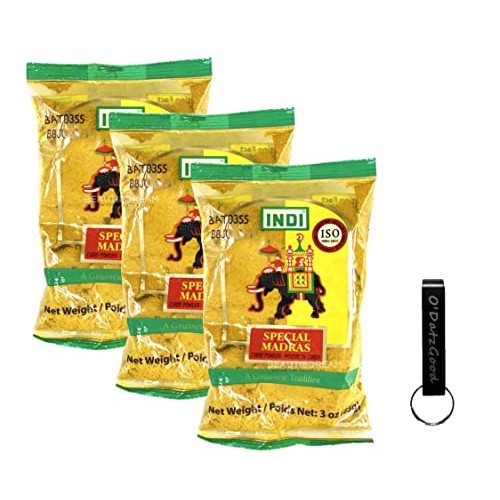 Indi Madras Curry Powder 3oz Pack of 3 Sealed with O Datz Good K... Indi Madras Curry Powder 3oz Pack of 3 Sealed with O Datz Good K...