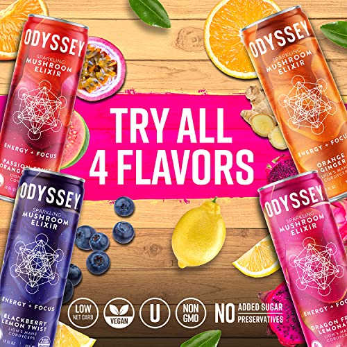ODYSSEY ELIXIR - Sparkling Energy Mushroom Drink - Lions Mane & ... ODYSSEY ELIXIR - Sparkling Energy Mushroom Drink - Lions Mane & ...