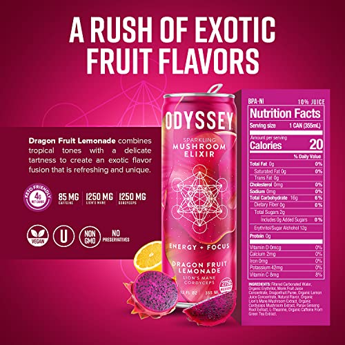 ODYSSEY ELIXIR - Sparkling Energy Mushroom Drink - Lions Mane & ... ODYSSEY ELIXIR - Sparkling Energy Mushroom Drink - Lions Mane & ...