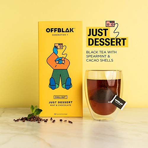 Offblak Chill Out | Just Dessert Black Tea 12 Pyramid Tea Bags,