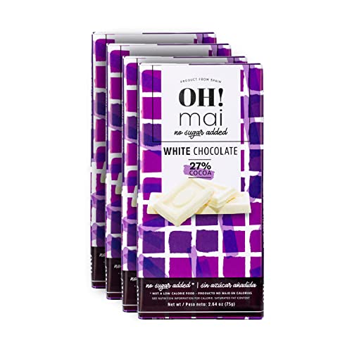 OH! Mai White Chocolate Bar 27% Cocoa 2.64 oz -  No Sugar Added,...