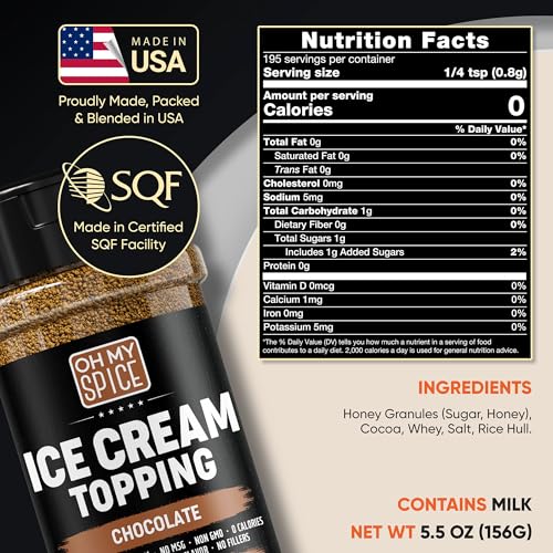 Ice Cream Toppings Variety Pack - Chocolate Powder & Cinnamon Ro...