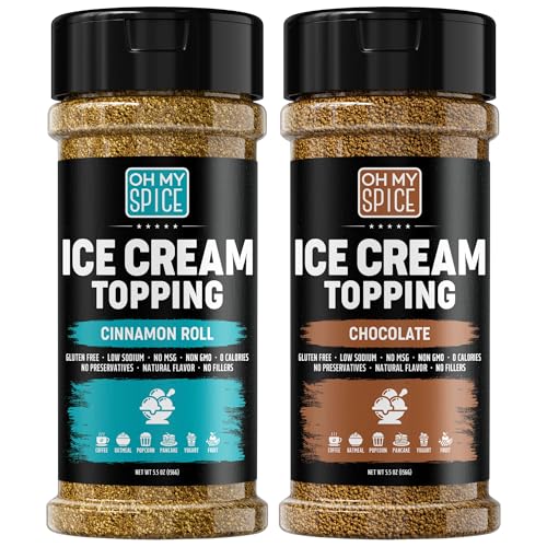 Ice Cream Toppings Variety Pack - Chocolate Powder & Cinnamon Ro...