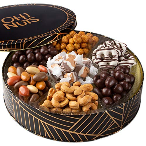 Chocolate Candy Gift Basket | Gourmet Holiday Snack Round Tin Bo