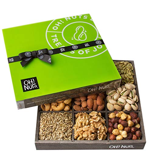 Oh! Nuts Holiday Nuts Gift Basket, 9 Variety Mixed Nut Assortmen