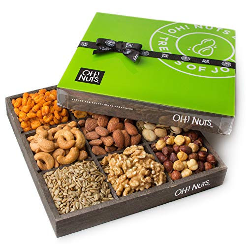 Oh! Nuts Holiday Nuts Gift Basket, 9 Variety Mixed Nut Assortmen