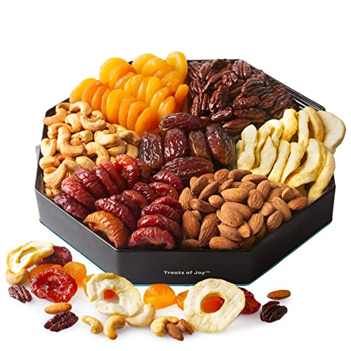 Oh! Nuts 7 Variety Dried Fruit & Nut Gift Tin Box - Gourmet Arra...