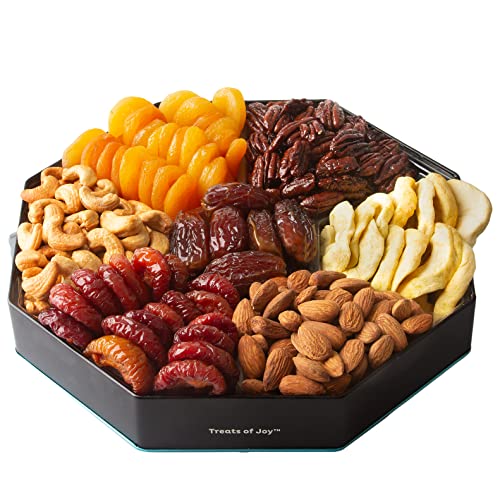 Oh! Nuts 7 Variety Dried Fruit & Nut Gift Tin Box - Gourmet Arra...