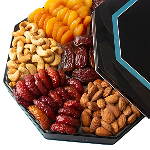 Oh! Nuts 7 Variety Dried Fruit & Nut Gift Tin Box - Gourmet Arra...