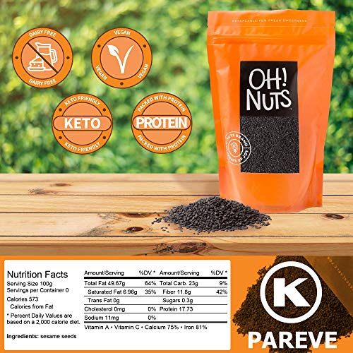 Oh! Nuts Black Sesame Seeds For Nutritious Dishes, Teas &Amp; Season